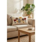 cottoncloth PUNCH NAKIŞLI DİKDÖRTGEN DEKORATİF KIRLENT KILIFI YILDIZ GRİ 35x55 cm