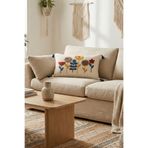cottoncloth PUNCH NAKIŞLI DİKDÖRTGEN DEKORATİF KIRLENT KILIFI YILDIZ MAVİ 35x55 cm