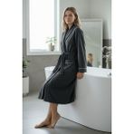 Cottonea % 100 Pamuklu Laodikeia Kimono Bornoz Kadın Erkek Unısex Gri - S - M