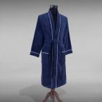 Cottonea % 100 Pamuklu Laodikeia Kimono Bornoz Kadın Erkek Unisex Lacivert - 2XL
