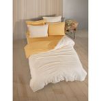 Cottonest Çizgili Nevresim Takımı Tek & Çift Kişilik – Yumuşak Dokulu, Modern Tasarım, Çok Renkli - Hardal - 200 x 220 cm