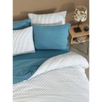 Cottonest Çizgili Nevresim Takımı Tek & Çift Kişilik – Yumuşak Dokulu, Modern Tasarım, Çok Renkli - Petrol - 200 x 220 cm