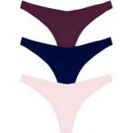 Cottonhill Basic Iz Yapmayan Lazer Kesim Kadın Brezilya Külot 3'lü Paket - 4 - Karışık