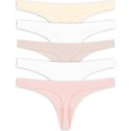 Cottonhill Basic Lazer Kesim Tanga Külot 5'li Paket - Beyaz - Kahverengi - XL
