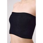 Cottonhill Beauty Cottonhill Premium - Kadın Siyah Seamless Straplez Crop Top Büstiyer - XS - S