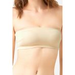 COTTONHILL Bej Straplez Crop Top Büstiyer - XS
