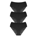 COTTONHILL Dantelli, Transparan Detaylı, Büyük Beden Bikini Külot, Çok Renkli, 2XL