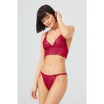 COTTONHILL Kadın Bordo Dantelli Balensiz Bralet Sütyen Takımı, 90 Beden