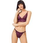 Cottonhill Kadın Dantelli Balensiz Bralet Sütyen Takımı, Mor, 75 Beden