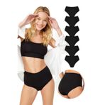 COTTONHILL Kadın Yüksek Bel Basic Lazer Kesim Slip Külot, 6'lı Paket, Çok Renkli, S Beden