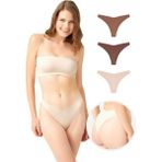 COTTONHILL Lazer Kesim Kadın Brezilya Külot 3'lü Paket-3 - Renkli - XL