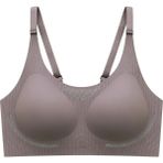 Cottonhill Seamless Bra - Avena | Kahverengi Lazer Kesim Balensiz Çizgi Dokulu Tül Detaylı Kadın Sütyen - 80B