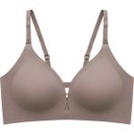Cottonhill Seamless Bra - Elune | Kahverengi Lazer Kesim Balensiz Dekolte Taş Detaylı Dikişsiz Kadın Sütyen - 80B
