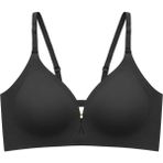 Cottonhill Seamless Bra - Elune | Siyah Lazer Kesim Balensiz Dekolte Taş Detaylı Dikişsiz Kadın Sütyen - 90B