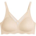 Cottonhill Seamless Bra - Liny | Ten Lazer Kesim Dikişsiz Çizgi Desenli Dekolteli Kadın Sütyen - 80B