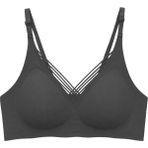 Cottonhill Seamless Bra - Lucent | Siyah Lazer Kesim Balensiz Ön Çapraz Şerit Detaylı Kadın Sütyen - 90B