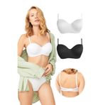 Cottonhill Underwear Balenli Toparlayıcı Dolgusuz Straplez Sütyen 2'Li Paket,Renkli-2 85C CTNHLL1100