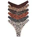 Cottonhill Underwear Basic Desenli Lazer Kesim Kadın Brezilya Külot 6'Lı Paket,Renkli-1 S