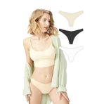 Cottonhill Underwear Basic İz Yapmayan Lazer Kesim Kadın Brezilya Külot 3'lü Paket - 5