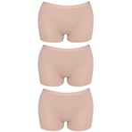 Cottonhill Underwear Basic Lazer Kesim Dikişsiz Kadın Boxer Külot Kahverengi 3'Lü Paket,Renkli-8 Xl
