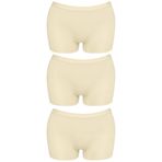 Cottonhill Underwear Basic Lazer Kesim Dikişsiz Kadın Boxer Külot Ten 3'Lü Paket,Renkli-7 S