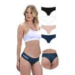 Cottonhill Underwear Basic Lazer Kesim Kadın Hipster Külot 4'Lü Paket,Renkli M