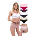 Cottonhill Underwear Basic Lazer Kesim Kadın Hipster Külot 7'Li Paket - 2,Renkli-4 M