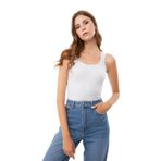 Cottonhill Underwear Gri Pamuklu Kalın Askılı Fitilli Kadın Atlet,Gri Xl