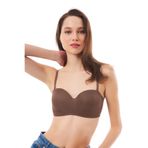 Cottonhill Underwear Kahverengi Balenli Toparlayıcı Dolgusuz Straplez Sütyen,Kahverengi 95B