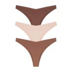 Cottonhill Underwear Lazer Kesim Kadın Brezilya Külot 3'Lü Paket-3,Renkli-4 L