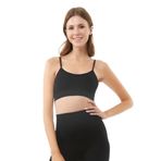 Cottonhill Underwear Siyah İp Askılı Çıkarılabilir Kaplı Seamless Kadın Crop Atlet,Siyah Xs/S