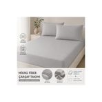 cottonkoza tekstil örme san. ve tic. ltd. şti. Mikrofiber Fitted Lastikli Çarşaf AÇIK GRİ 100x200 180x200