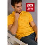 COTTONLAB Erkek Dar Kesim Slim Fit Pamuklu Yumuşak Doku Nefes Alan Kumaş Kıvrılmaz Yaka Sarı Polo Yaka Tişört
