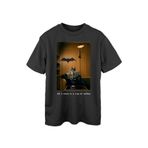 COTTONRULZ Siyah Oversize Unisex %100 Pamuklu Bisiklet Yaka Vintage Batman Baskılı Kısa Kollu T-shirt