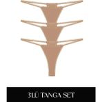 Cotvie Kahve Pamuklu Tanga 3'lü Set külot - XS