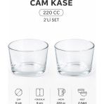 Countra Cam Kase 220 cc 2’li Set – Şeffaf Sunum ve Tatlı Kasesi - 2 Adet