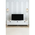 Country Model 150 cm TV Ünitesi - MDF Membran Kapak Modern TV Sehpası | Beyaz Renk Televizyon Konsolu