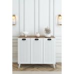 Country Model Mdf Membran 3 Kapaklı 6 Raflı Ayakkabılık Portmanto Vestiyer Organizer - Atlantik Çam