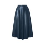 COUPEST Kadın Suni Deri Lacivert Uzun Tesettür Mevlana Etek Faux Leather