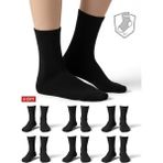 COUSEN 6 Çift Pamuklu Unisex Tenis Çorap | Günlük | Comfort | Egzersiz | Fitness | Spor | Tüm Sezonlar | - Standart - Siyah
