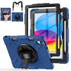 Cousper iPad 10. Nesil Kılıf 10.9" 2022 Ekran Koruyuculu, 360°Dönen Stand, Saplı, Ayarlanabilir Kayış, iPad Darbeye Dayanıklı Kılıf 10 Nesil Kalem Tutuculu Kılıf, Lacivert