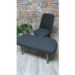 COVER TEKSTİL 4 büyük oval sandalye 1 püf kılıfı köyü antrasit