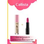Cover Up Concealer Göz Altı Kapatıcısı 01 & All About Color Matte Ruj 505 - Pembe Makyaj Seti