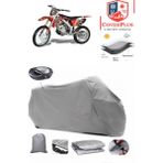 Coverall Apachi 4V Cross Arka Çanta Uyumlu (Gri) Motorsiket Brandası Motor Örtüsü Çadır Su Geçirmez Motosiklet Kılıfı Motor Brandası - Gri- Arka Çanta UYUMLU