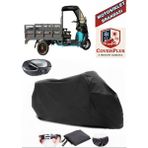 Coverall Arora Ar 150-5 Kargo Siyah Arka Çanta Uyumlu Motorsiket Brandası Motor Örtüsü Çadır Su Geçirmez Motosiklet Kılıfı Motor Brandası - Siyah- Arka Çanta UYUMLU