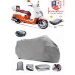 Coverall Arora Malibu Pro Arka Çanta Uyumlu (Gri) Motorsiket Brandası Motor Örtüsü Çadır Su Geçirmez Motosiklet Kılıfı Motor Brandası - Gri- Arka Çanta UYUMLU