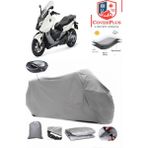 Coverall Bmw C 600 Arka Çanta Uyumlu (Gri) Motorsiket Brandası Motor Örtüsü Çadır Su Geçirmez Motosiklet Kılıfı Motor Brandası - Gri- Arka Çanta UYUMLU