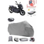 Coverall Kanuni Seha 125 Arka Çanta Uyumlu (Gri) Motorsiket Brandası Motor Örtüsü Çadır Su Geçirmez Motosiklet Kılıfı Motor Brandası - Gri- Arka Çanta UYUMLU