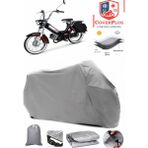 Coverall Mobylette Classic 3500 Gri Motorsiket Brandası Motor Örtüsü Çadır Su Geçirmez Motosiklet Kılıfı Motor Brandası - Gri- Arka Çanta UYUMSUZ