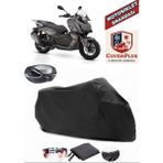 Coverall Qj ATR125 Siyah Arka Çanta Uyumlu Motorsiket Brandası Motor Örtüsü Çadır Su Geçirmez Motosiklet Kılıfı Motor Brandası - Siyah- Arka Çanta UYUMLU